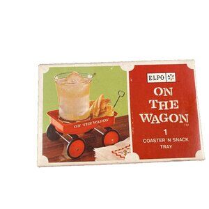 Vintage Elpo On the Wagon 1 Coaster N Snack Tray-Hong Kong 1966